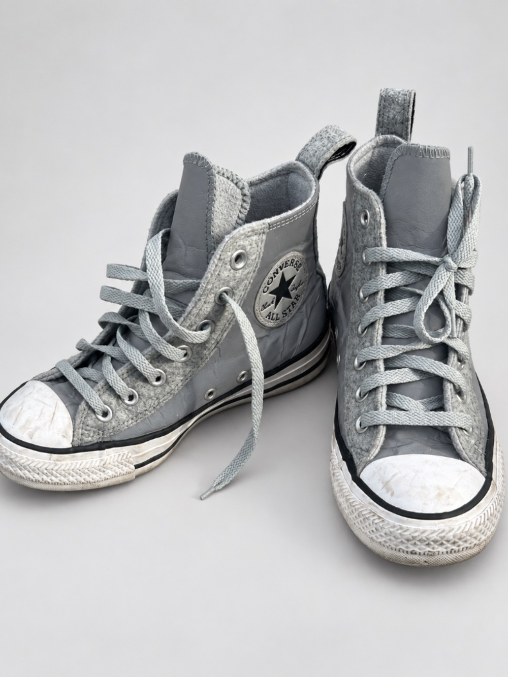 Converse Chuck Taylor All Star Silver High Top Sneakers